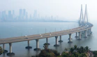 The Bandra–Worli Sea Link bridge spanning the water toward the Mumbai skyline