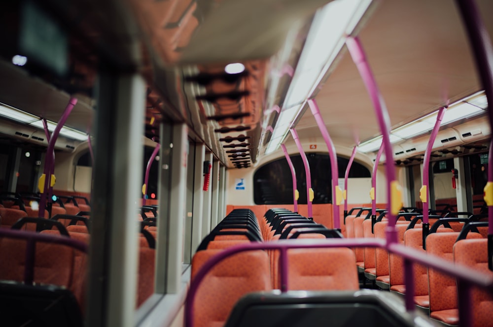 orange and brown bus interior