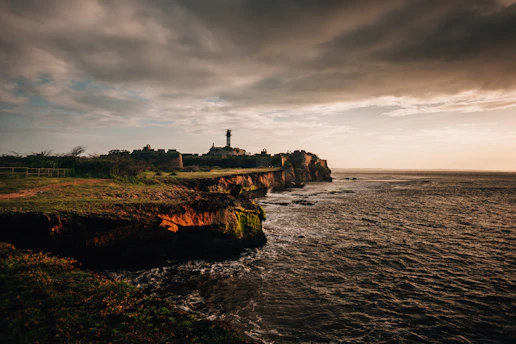 aerial photography of building beside seashore during daytime