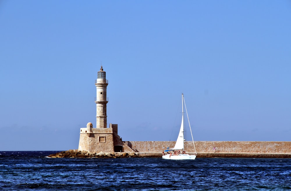 photo of gray lighthouse