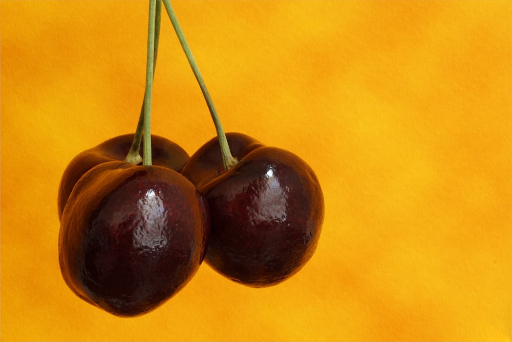 two red cherry fruits