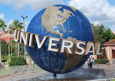 blue and brown Universal studios decor