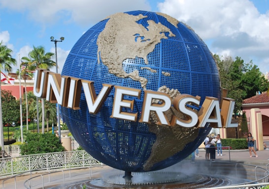 blue and brown Universal studios decor