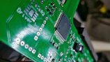 Close-up of a DBC ceramic substrate integrated into a power module assembly.