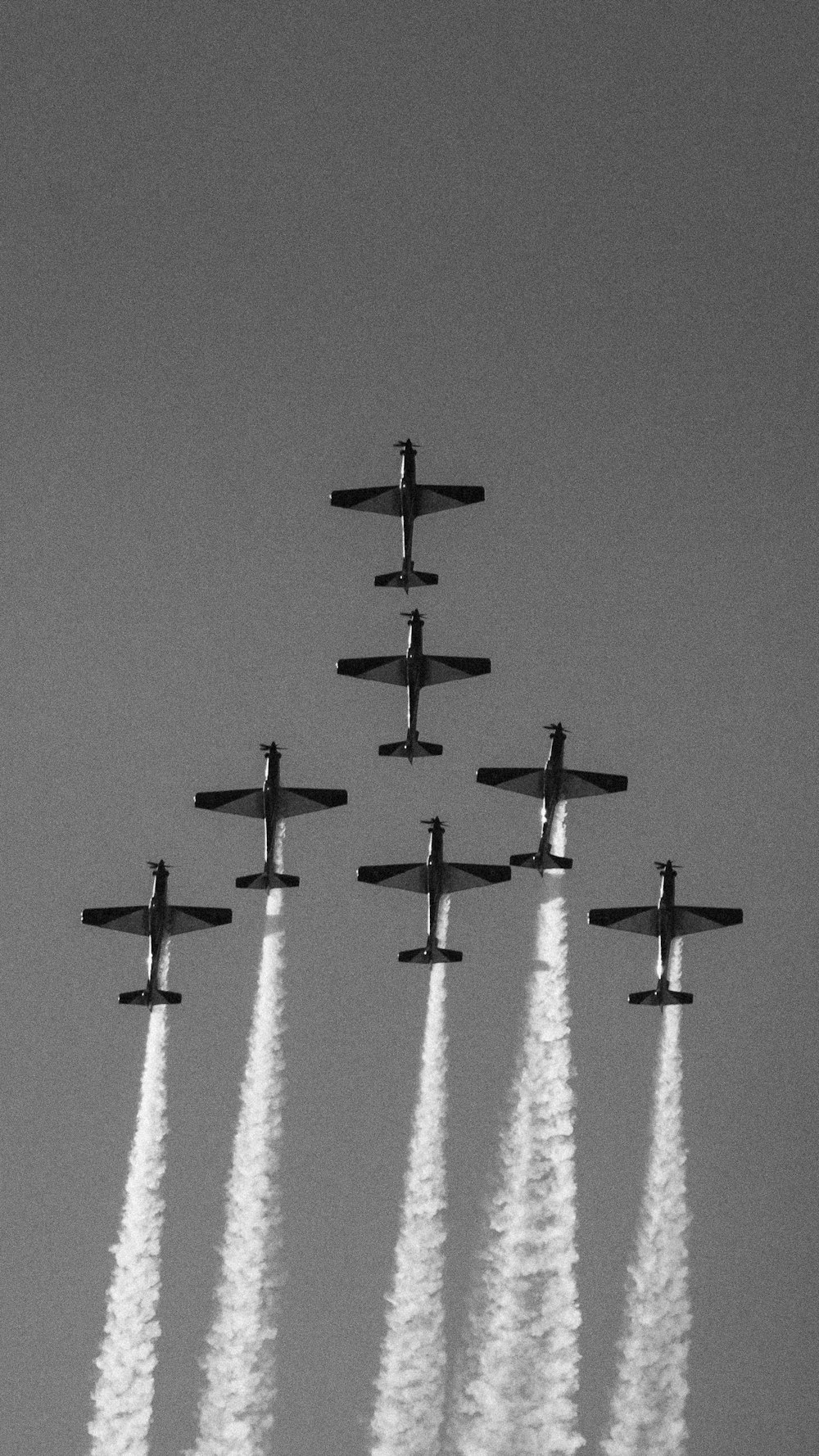 grayscale photo of airshow