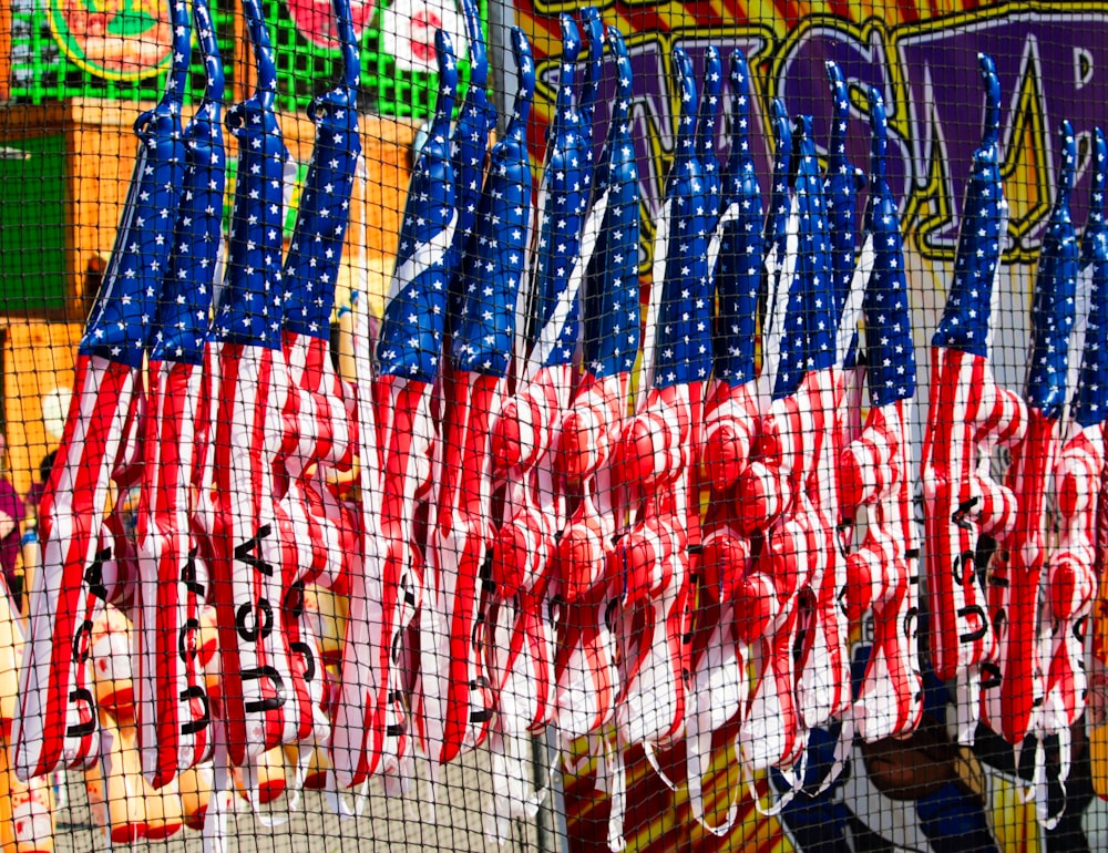 Globos diseñados con la bandera estadounidense