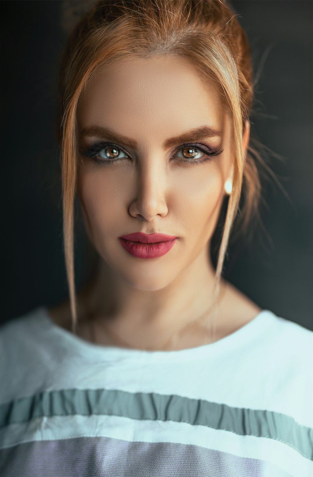 woman in white crew-neck top