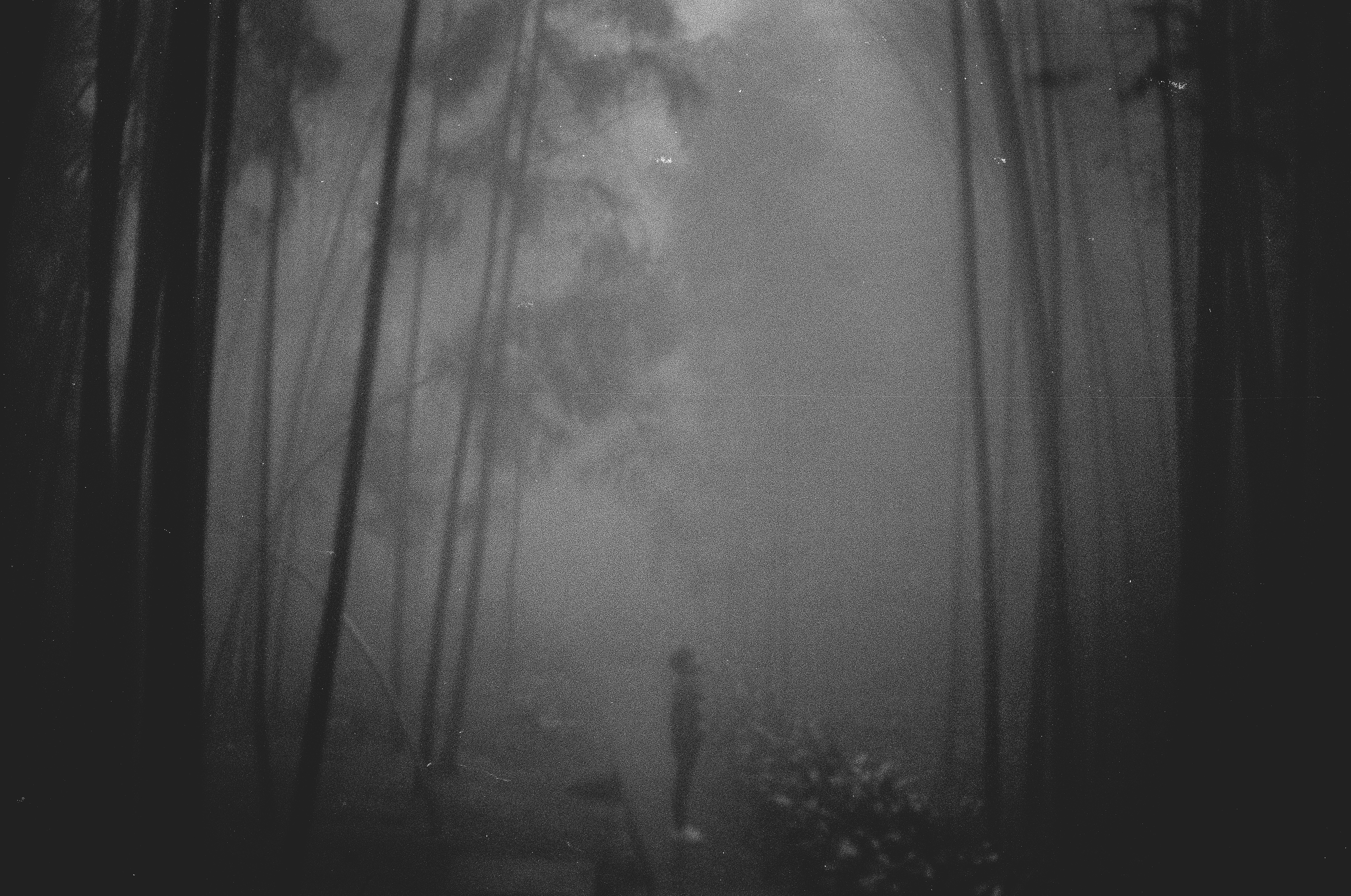 Rüyada ölen bir kişinin peşinden giden birinin silüeti; sisli ve gizemli bir atmosferde ruhsal bir yolculuğu temsil eden görsel.