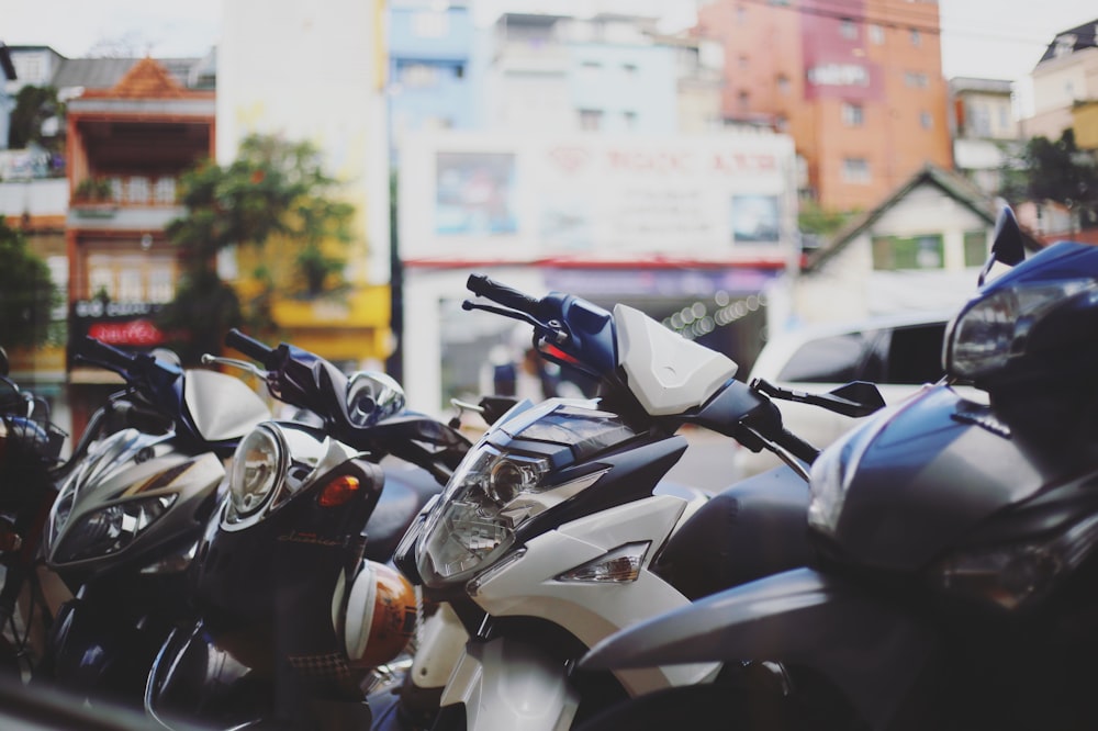 black and white motorcycle