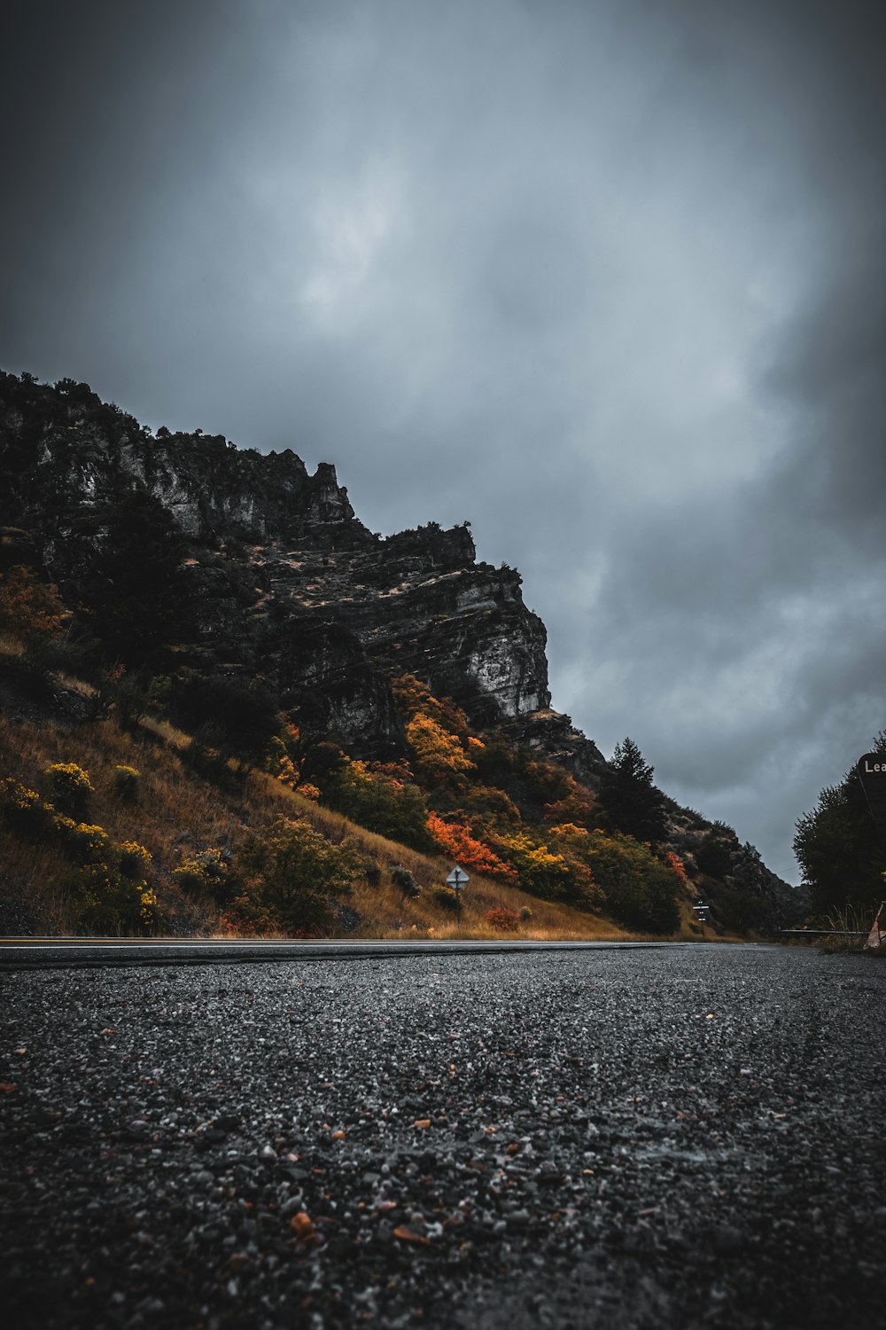 hills beside road