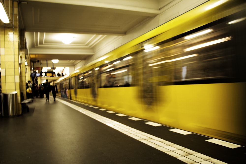 people walking beside train