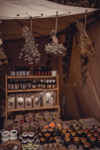assorted jars and packs display