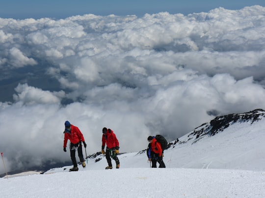 unknown persons walking outdoors in Mount Elbrus Russia