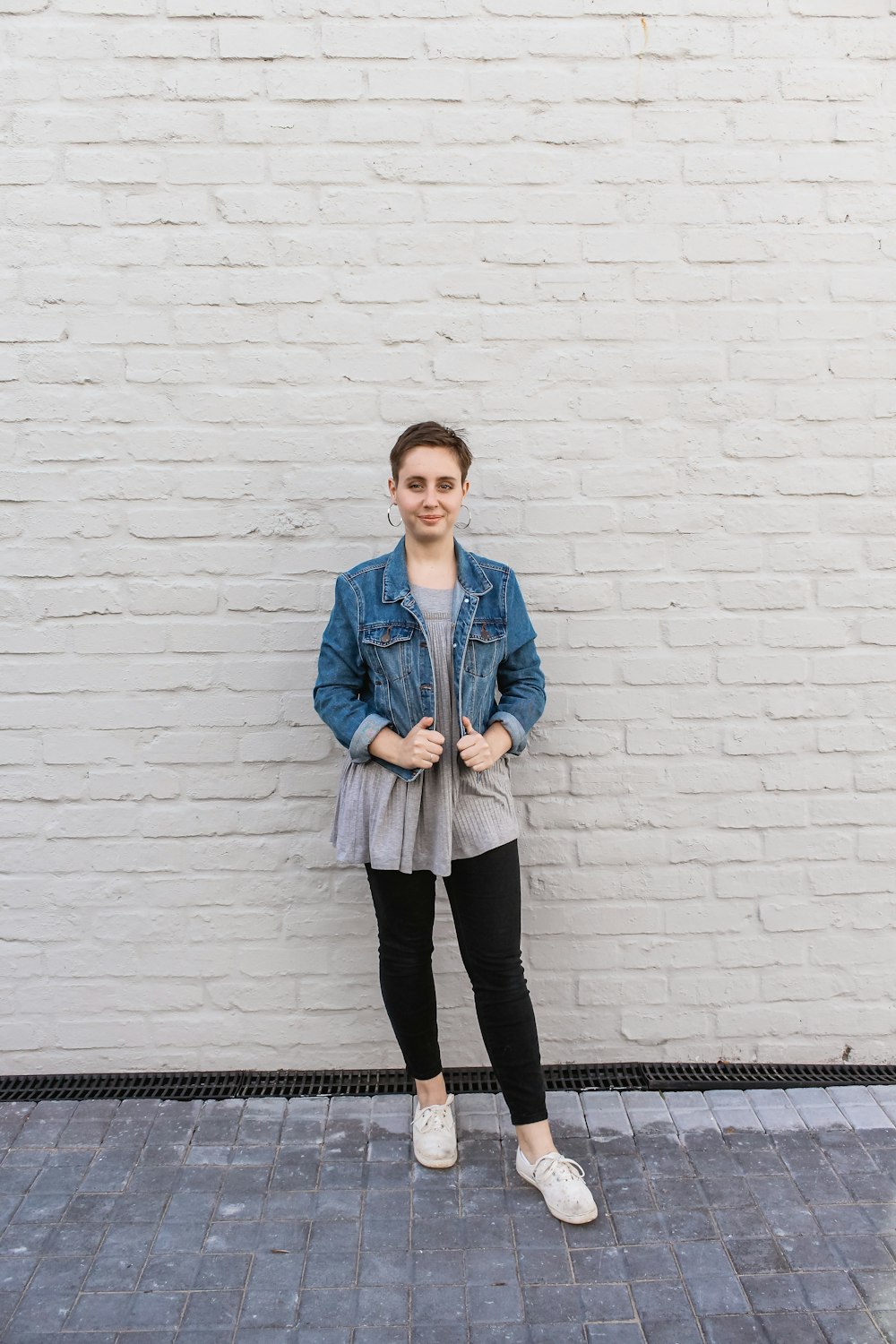 Woman in blue denim jacket and black jeans photo – Free Apparel Image on  Unsplash