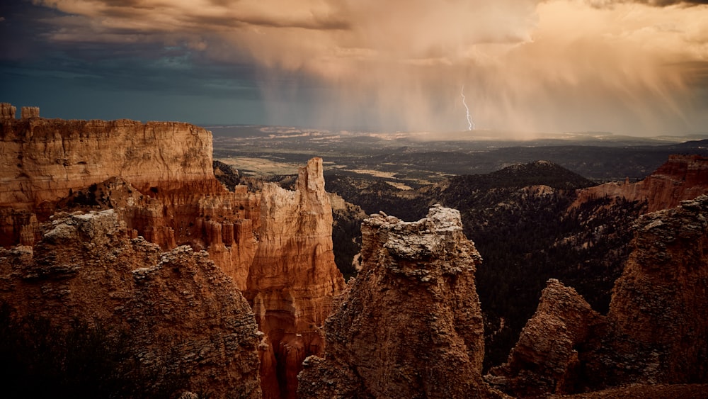 brown and black rock formations