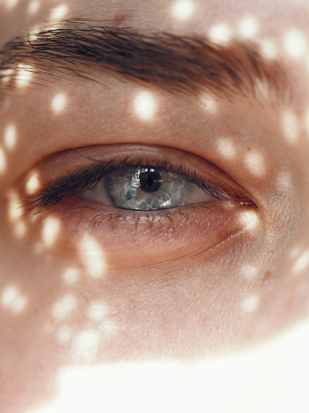 close-up photo of human eyes