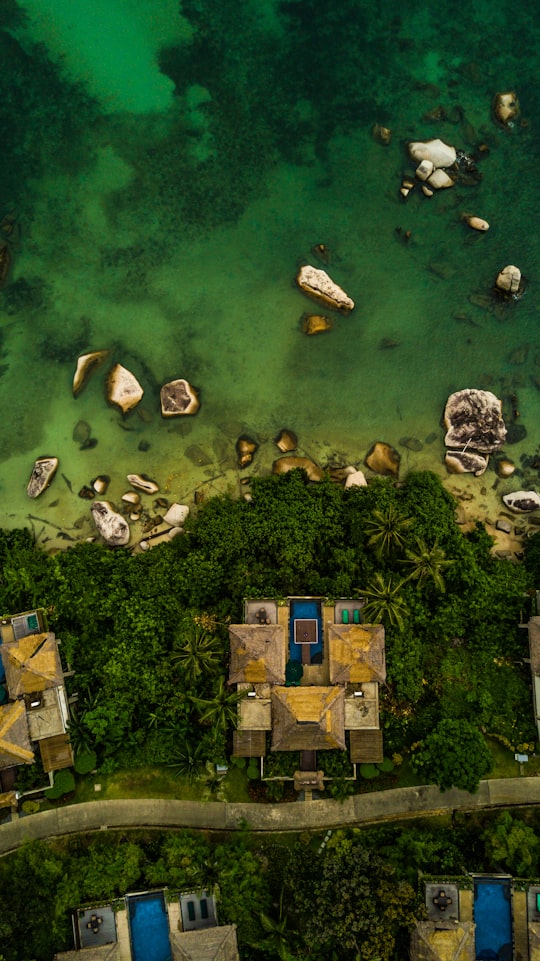 aerial photo of island in Bintan Indonesia