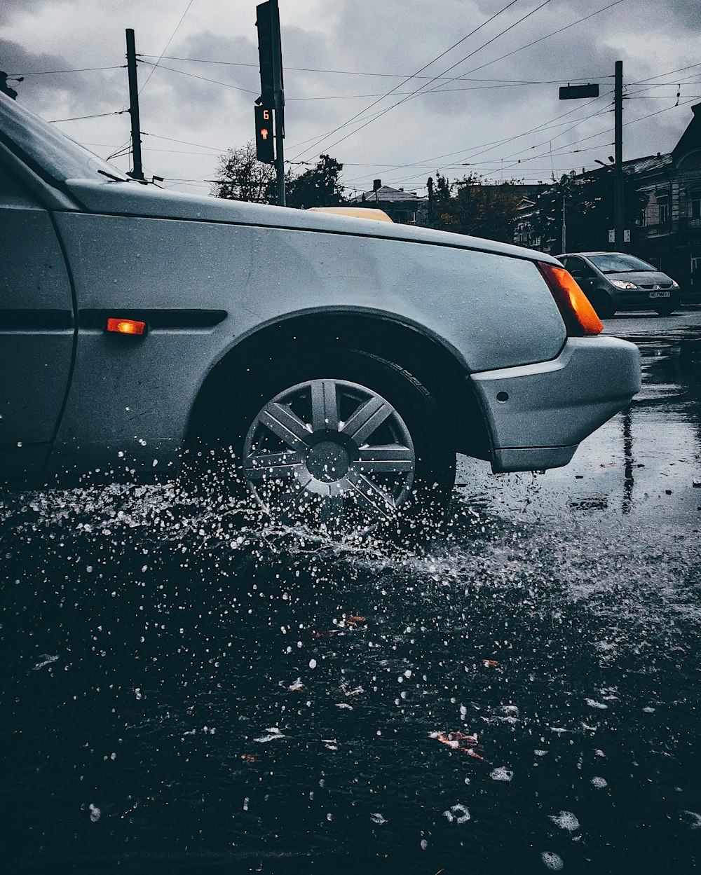 a car that is sitting in the street