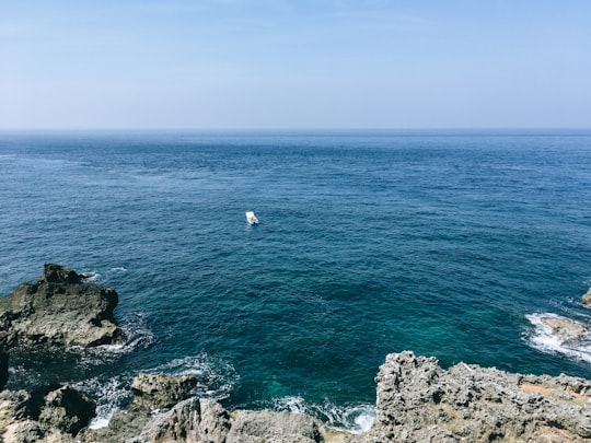 rock formations facing ocean in Liuqiu Township Taiwan