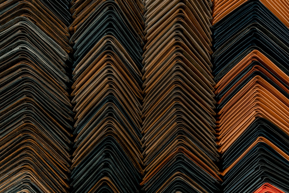a large group of different colors of wood