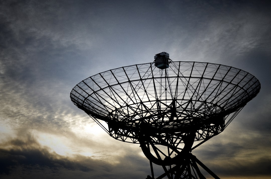 A radiotelescope dish in the east of the netherlands. 
