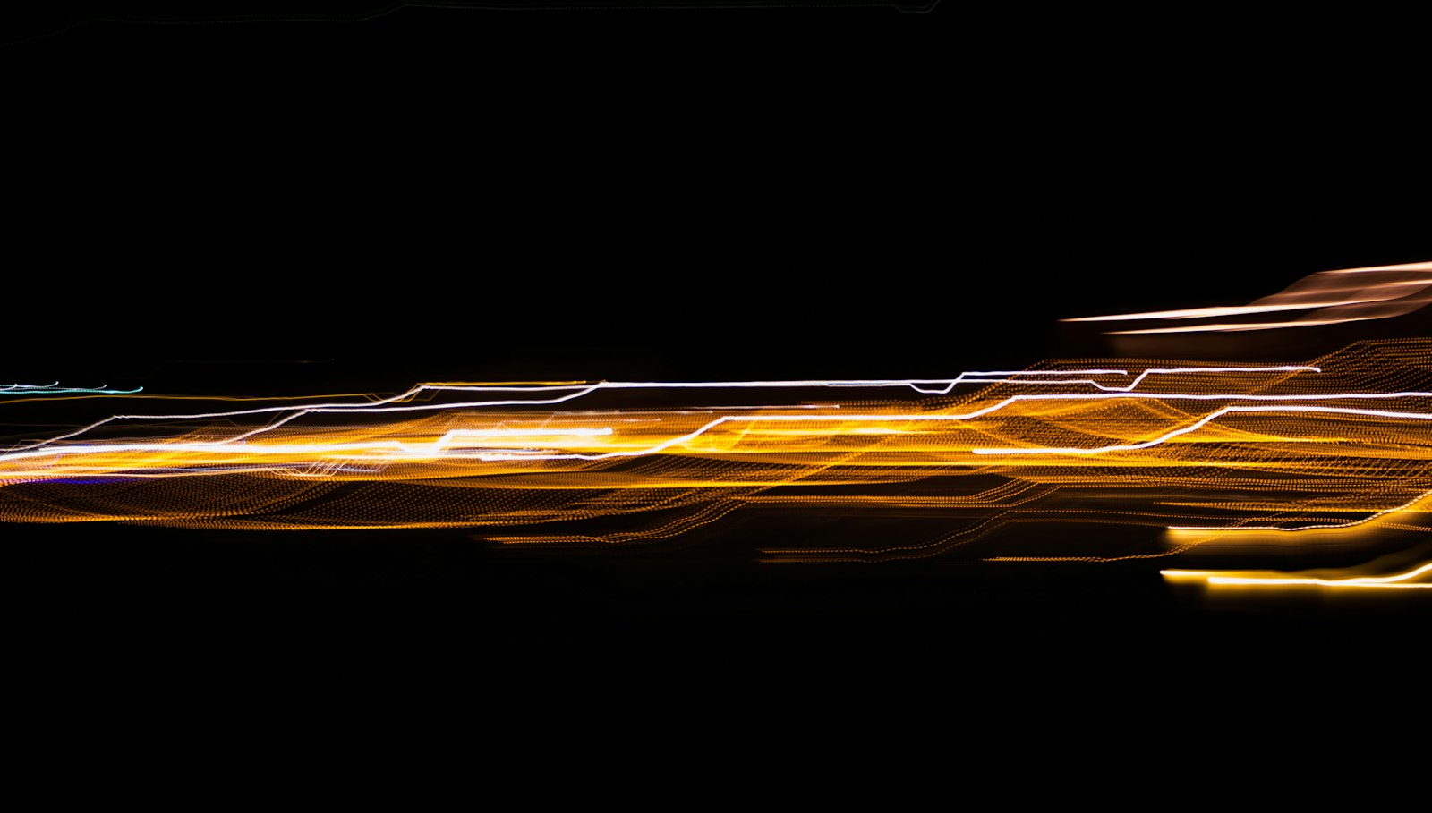Yellow light in black background