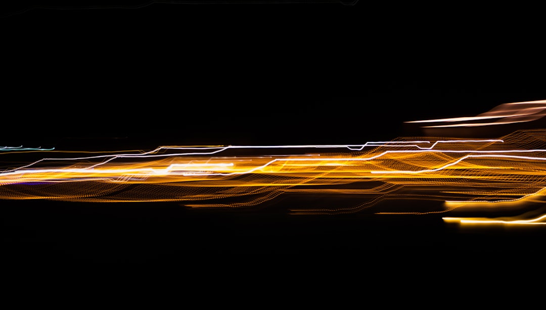 yellow light in black background,