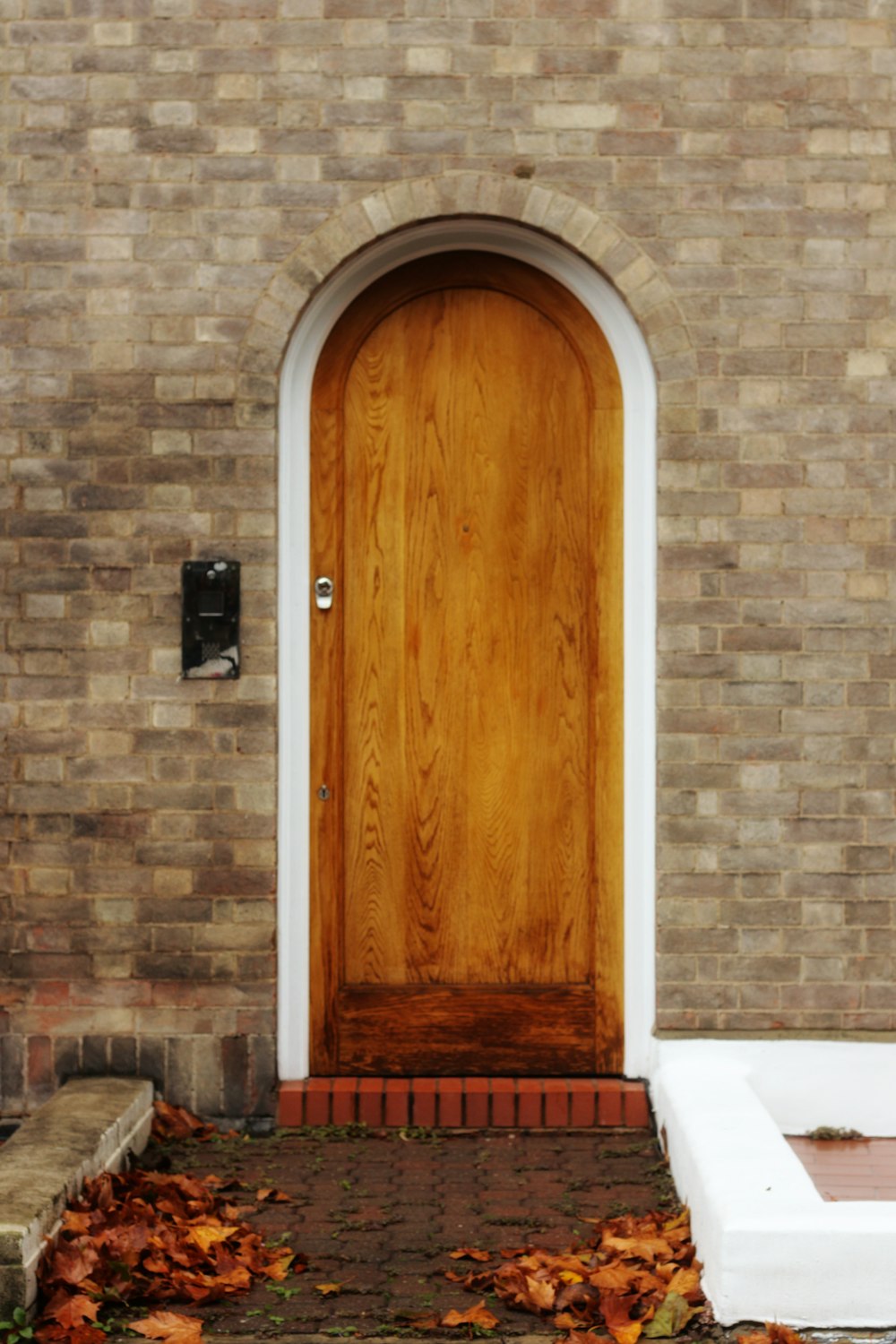 close brown door