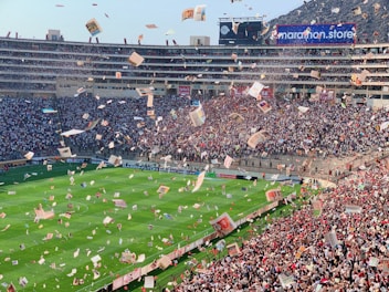 a large stadium filled with lots of people