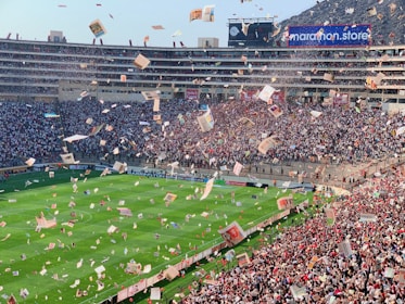 a large stadium filled with lots of people
