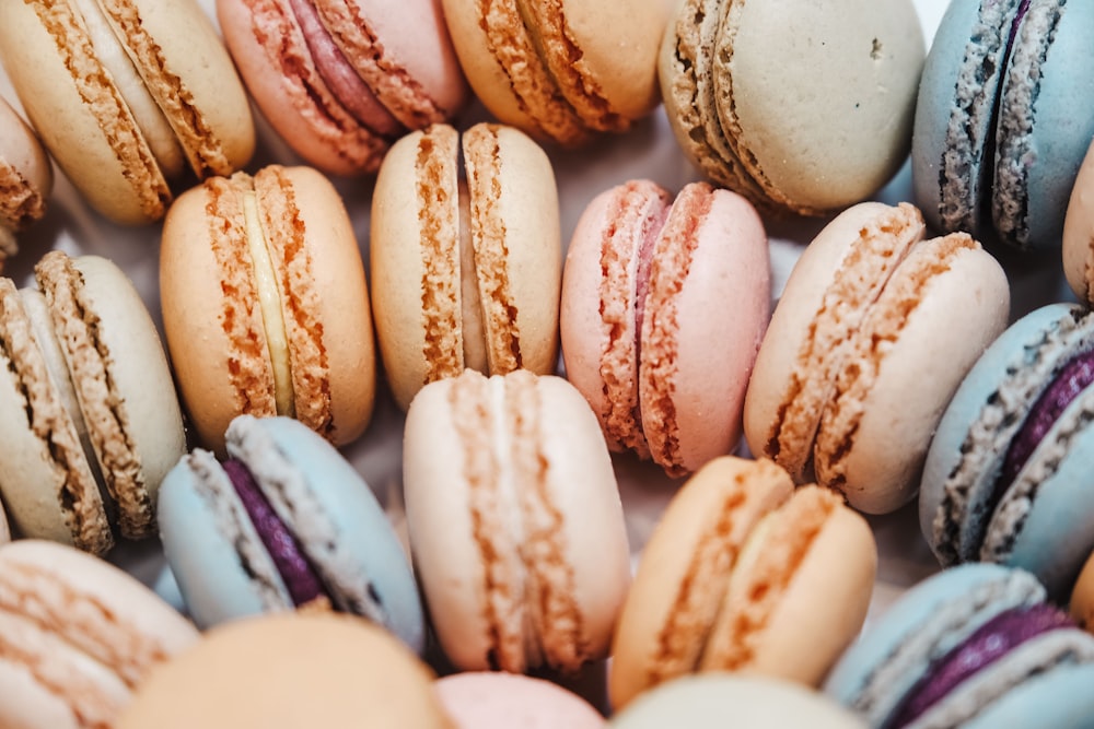 French macaroons with different colors