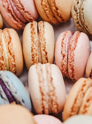 French macaroons with different colors