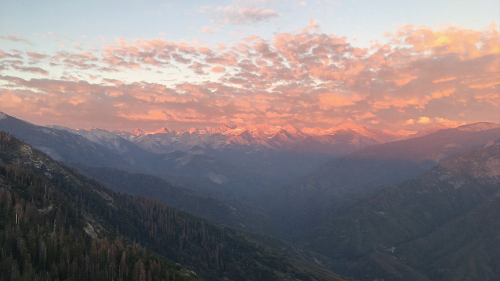 aerial photography of mountains