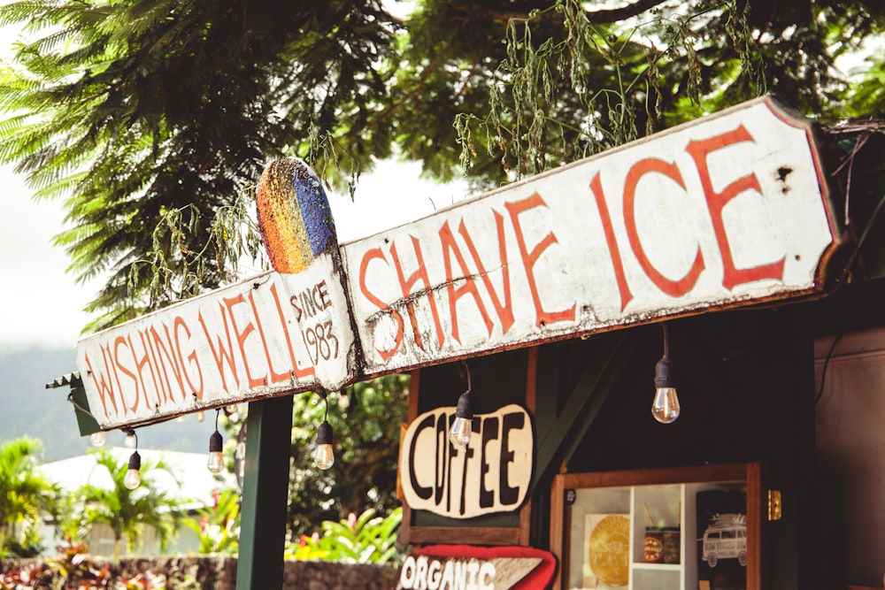 Wishing Well Shave Ice signage