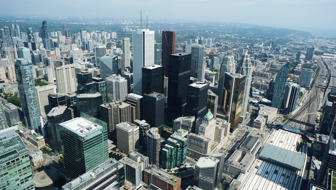 aerial photo of concrete buildings