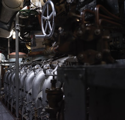 A complex array of industrial machinery and pipes