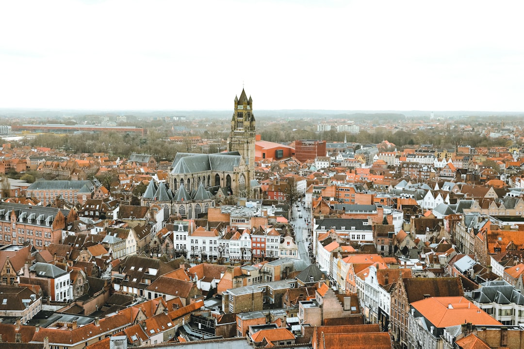 high angle photo of cityscape at daytime, Brugge