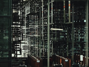 brown wooden cubicles and chairs