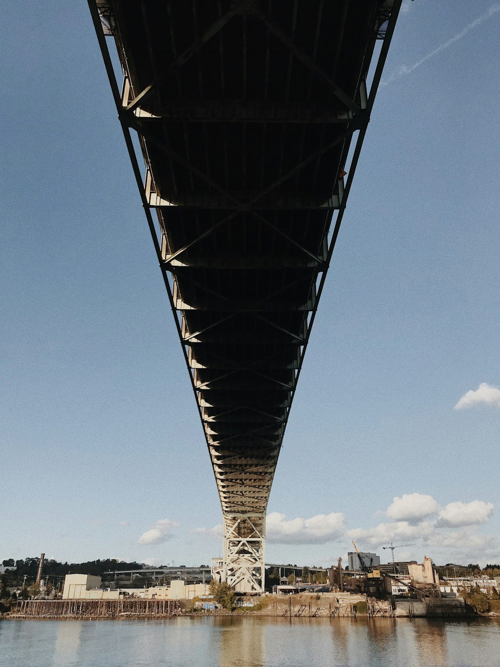 grey metal bridge