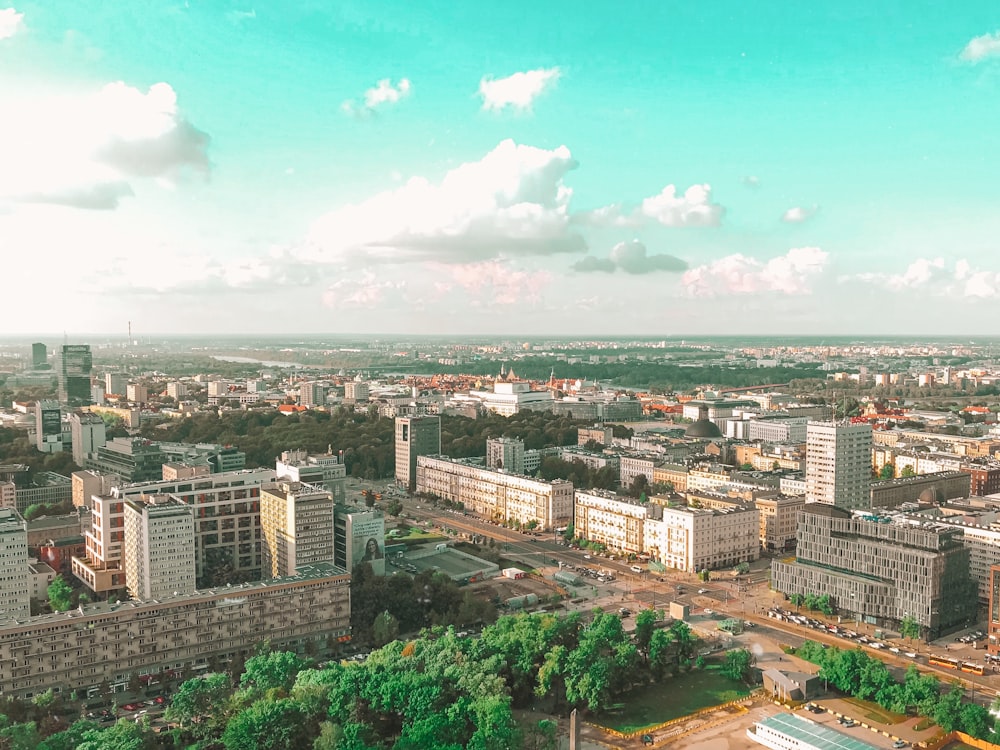 aerial photo of city