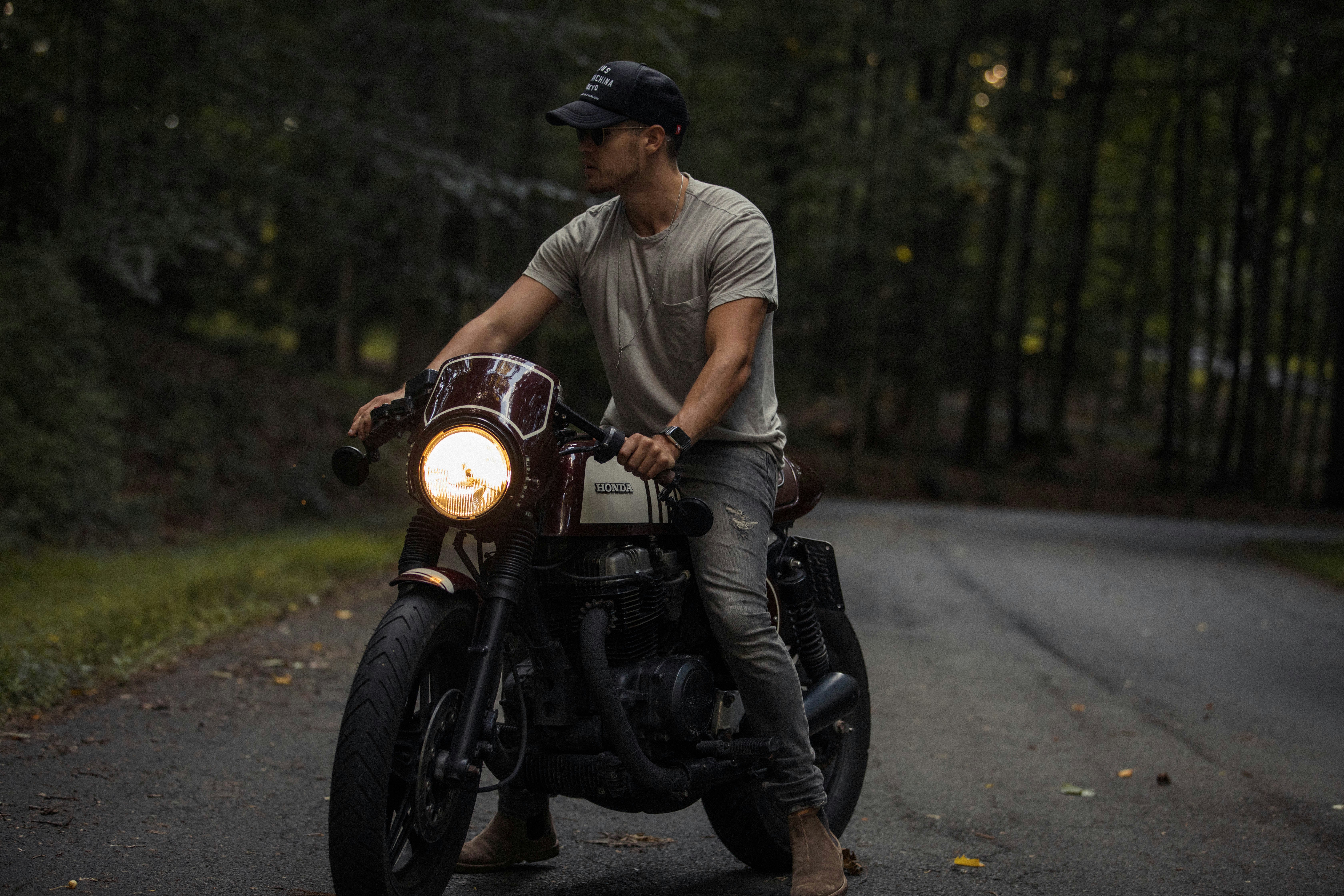 man riding motorcycle