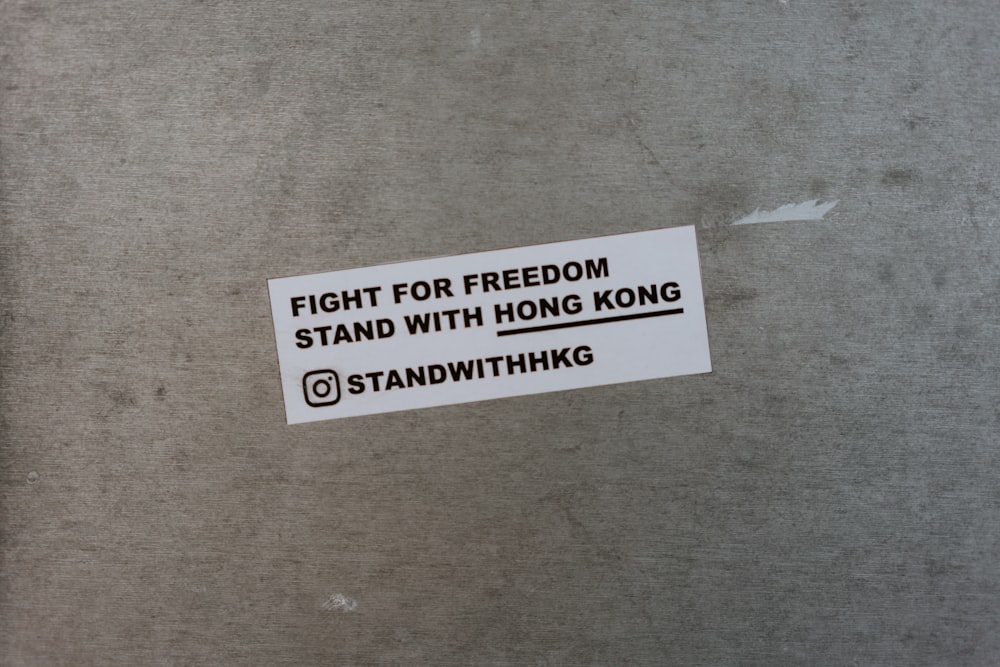 Lucha por la libertad con una pegatina de Hong Kong