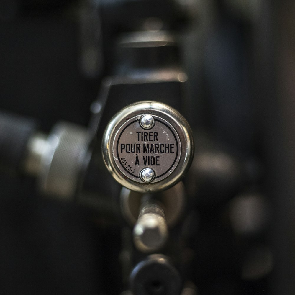 a close up of a machine with a label on it