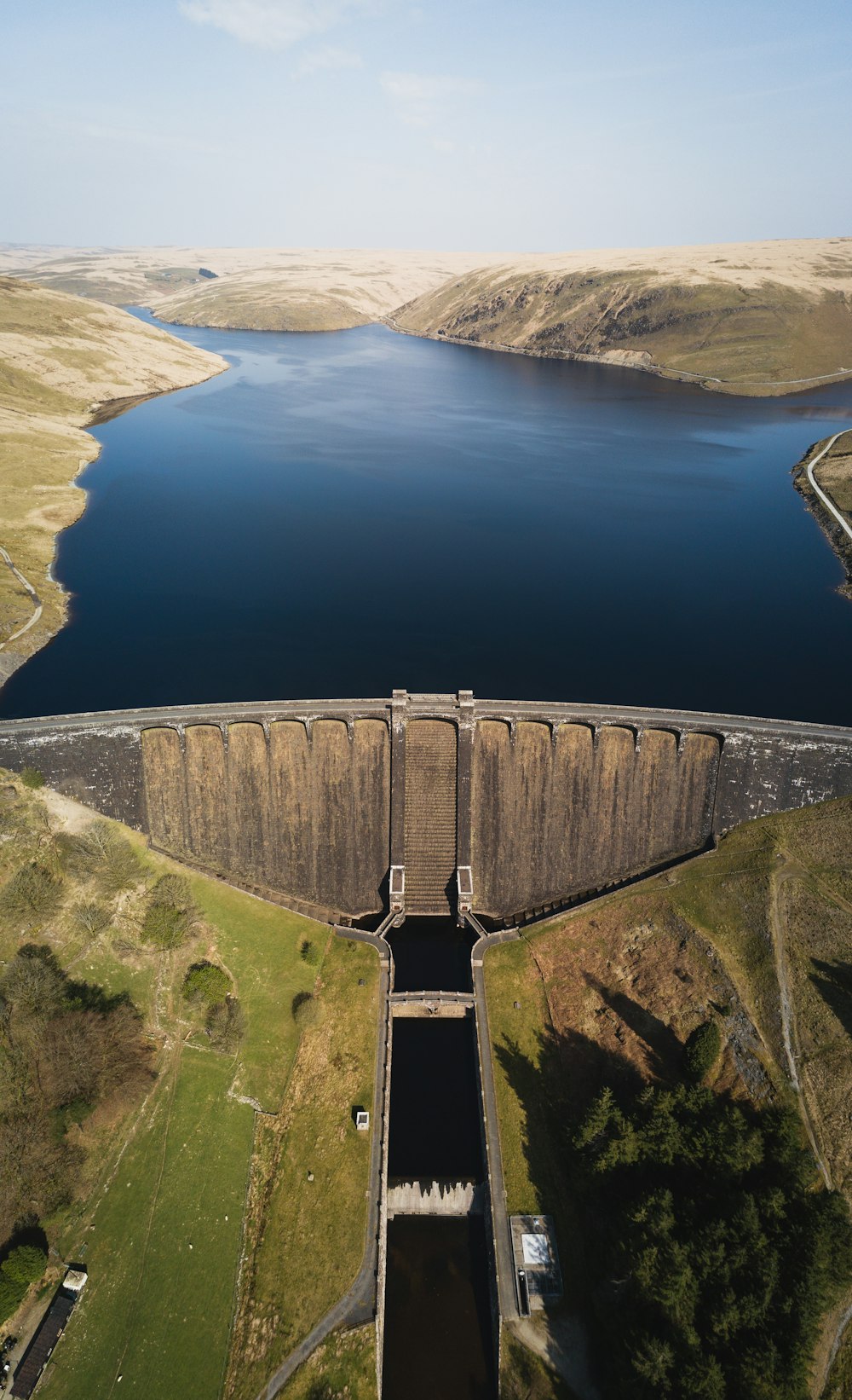 aerial photo of dam during daytime