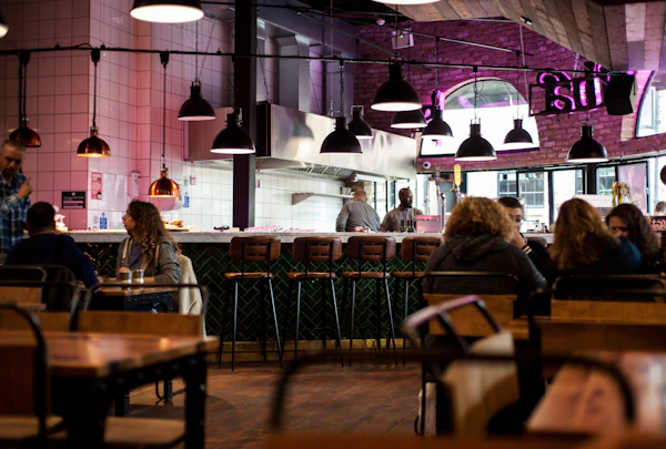 Guests dining together in an Indian restaurant