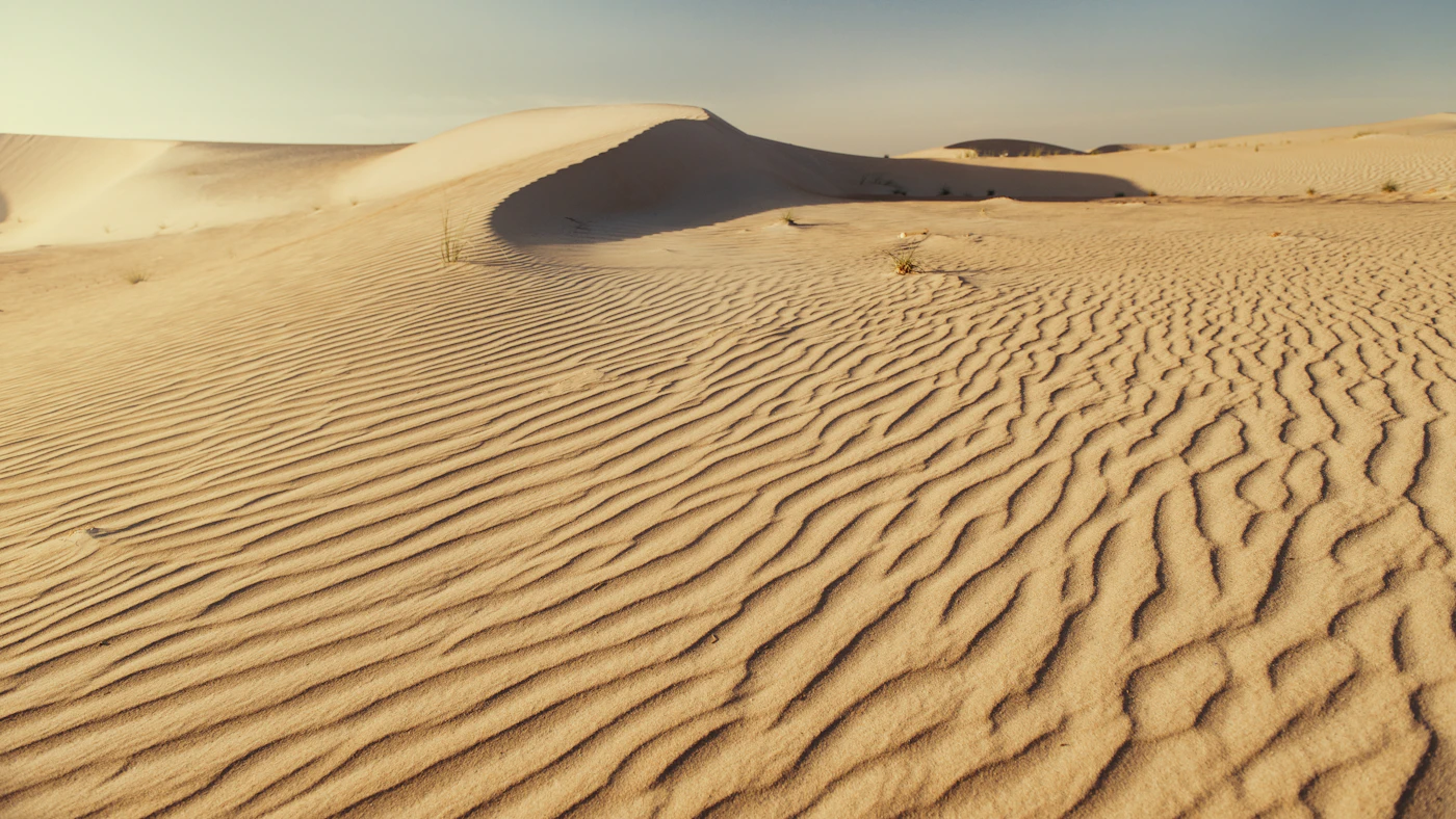 Goldene Sanddünen in der Wüste von Abu Dhabi
