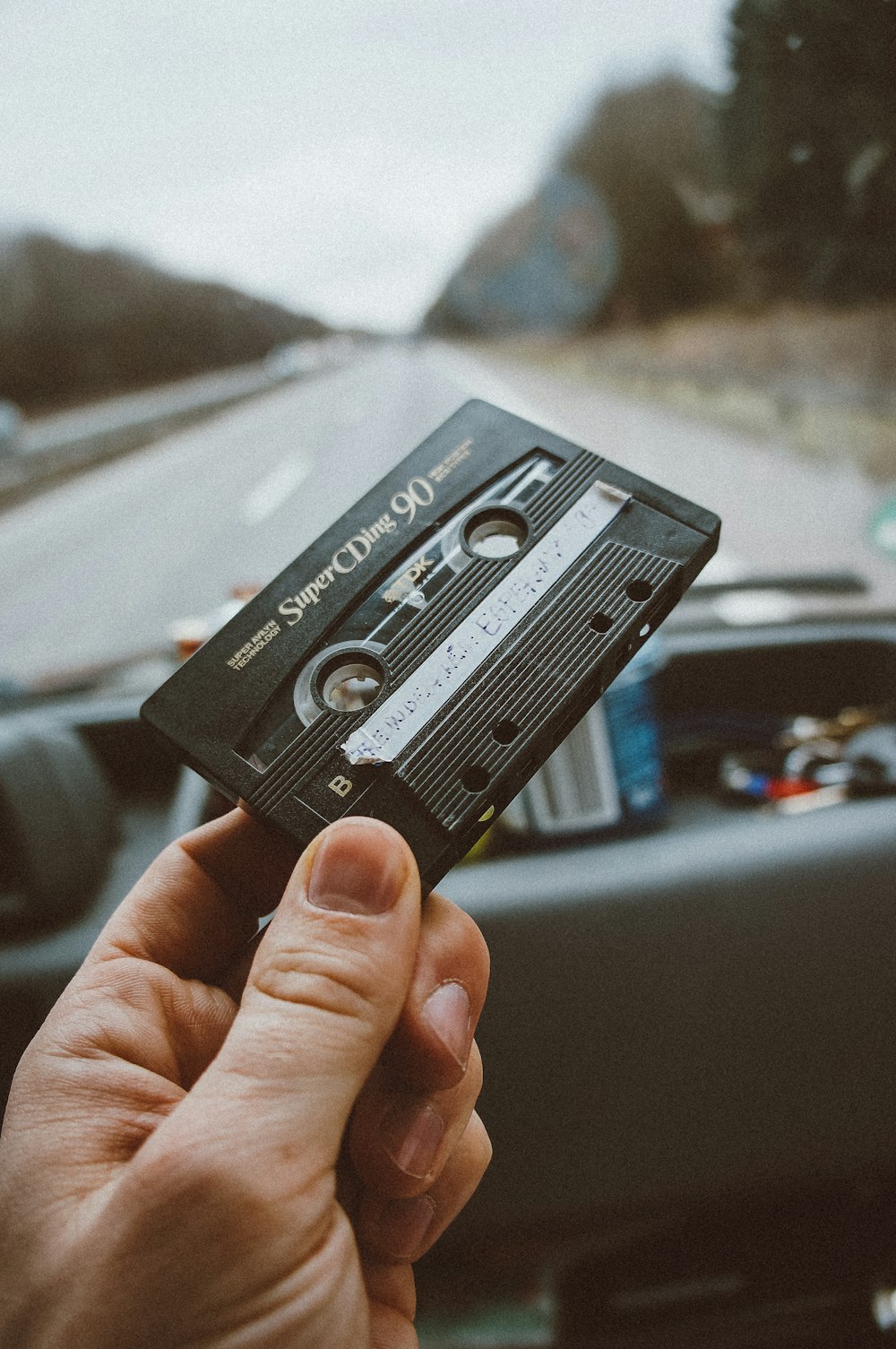 black cassette tapes