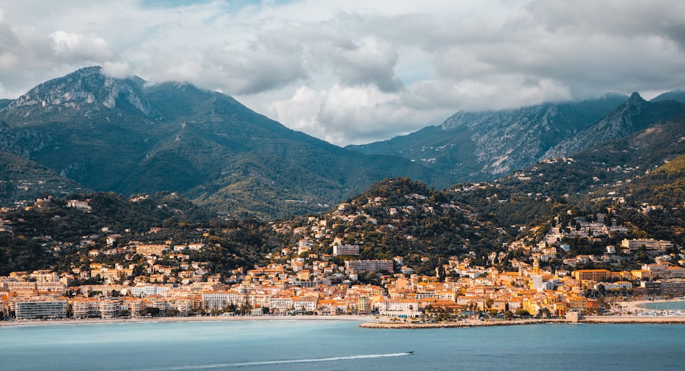 mountain near ocean