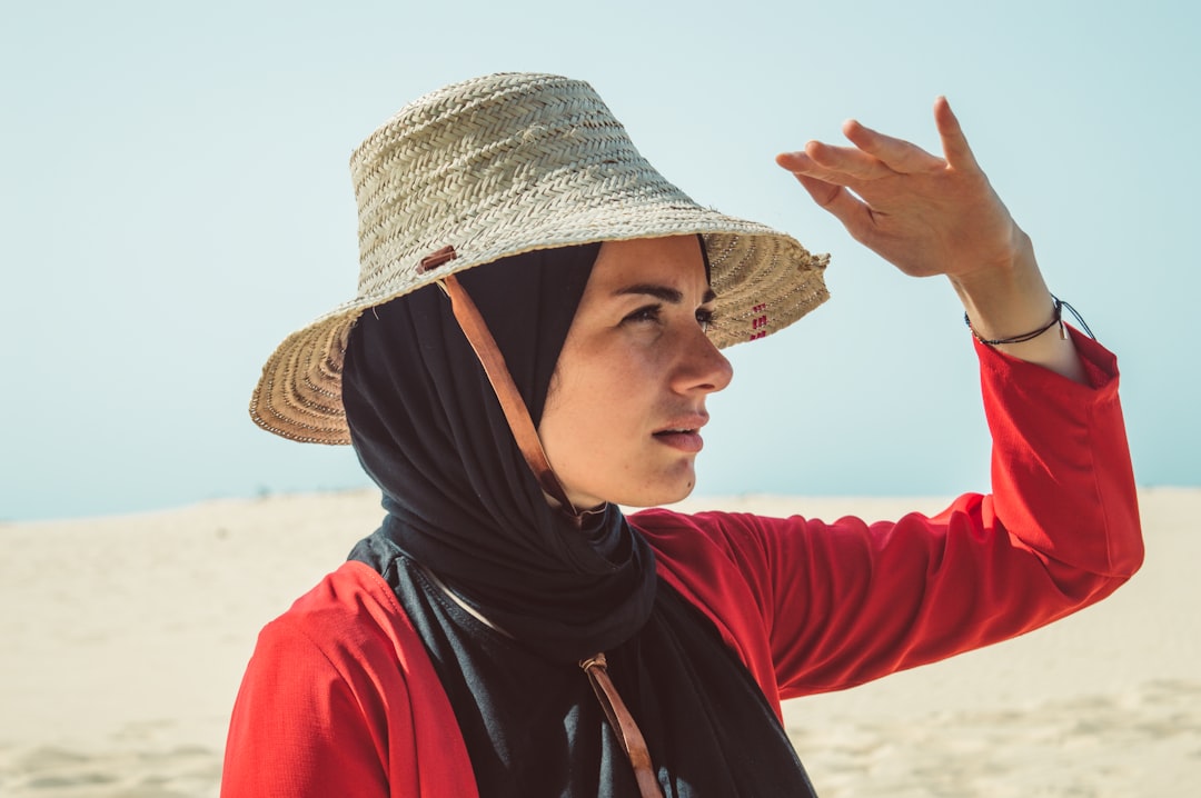 woman standing on vast desert