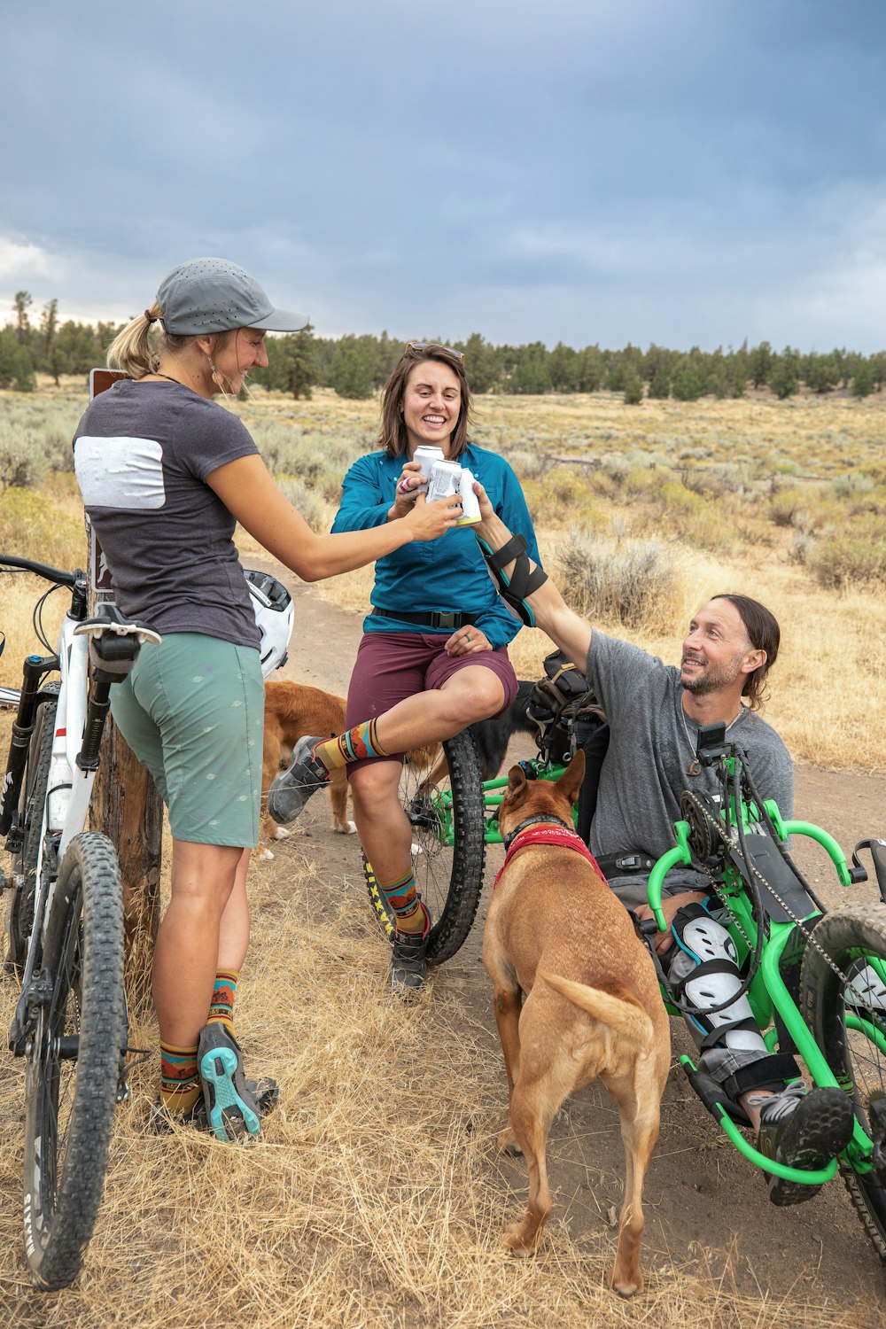 man and women on bikes